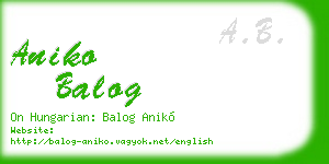aniko balog business card