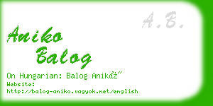 aniko balog business card